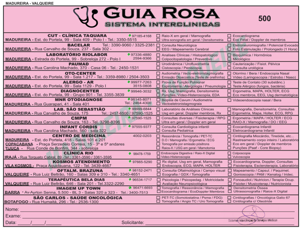 Guia Rosa | Exames médicos com preços populares